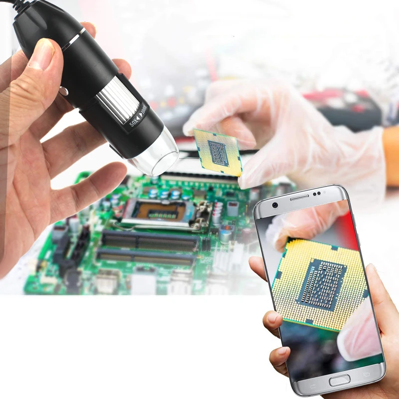 

Wireless USB Digital Microscope1600X WiFi Handheld Zoom Magnification Endoscope Camera Magnifier 8 LED Compatible Android IOS PC