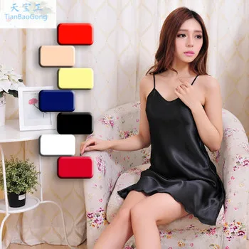 Женская атласная ночная рубашка большого размера XL 2XL женская сексуальная