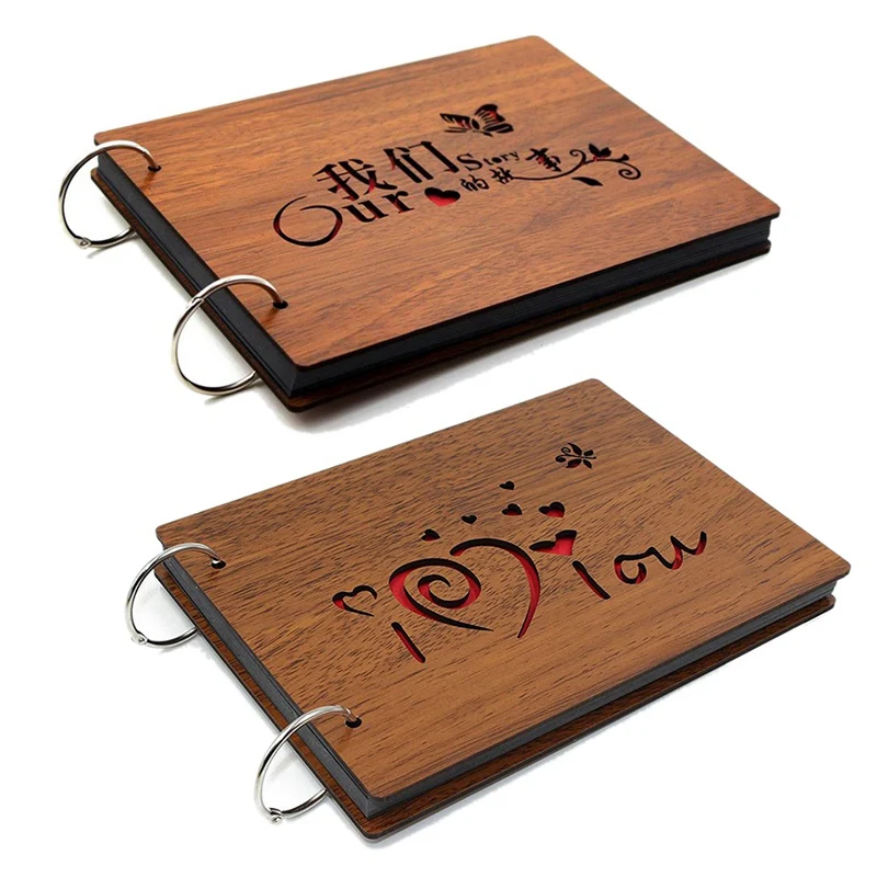 Альбом для фотографий сделай сам самоклеящаяся Обложка из дерева 8 х6 дюймов с