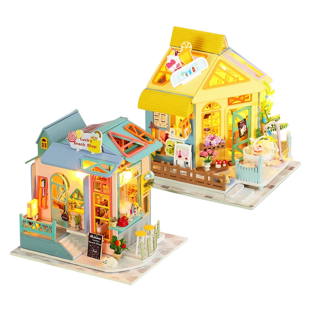 

3D Wood Miniature DollHouse Adorable House with Furniture Building Kit Puzzle Adults New Year Birthday Festival Romantic Gift