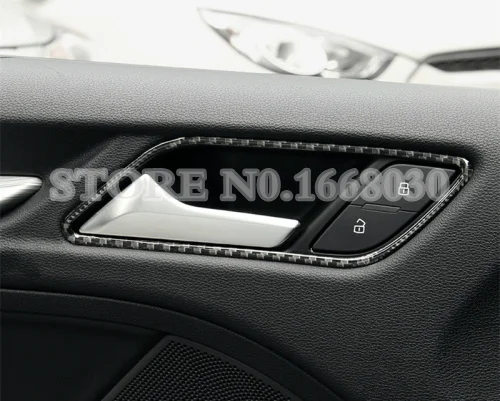 4 шт. накладки на дверную ручку автомобиля из углеродного волокна для Audi A3 S3 2014-2019 |
