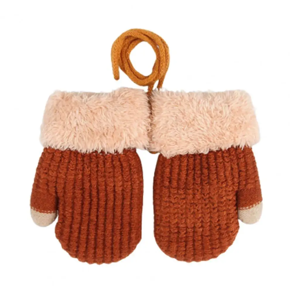 

1 пара, Детские эластичные фланелевые перчатки на шнурке