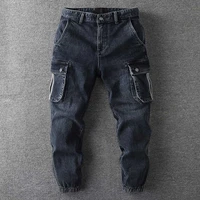 fashion taper harem jeans men casual denim pants cargo jeans joggers trousers slim fit streetwear men clothing