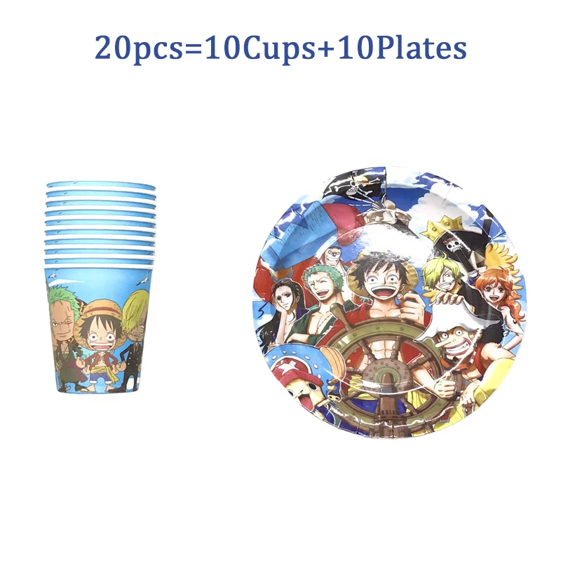 

Japan Hot Anime ONE PIECE Theme Kids Birthday Party Disposable Tableware Cup Plate Boys Favor Luffy Baby Shower Wedding Supplies