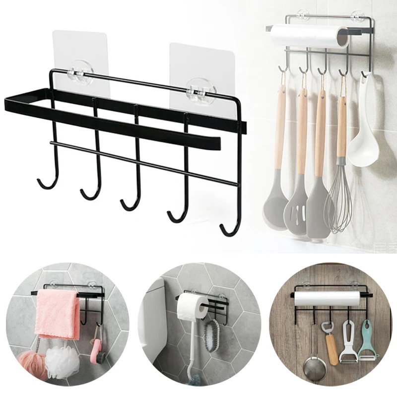 

Kitchen Accessories Towel Holder Under Cabinet Paper Roll Rack Tissue Hanger