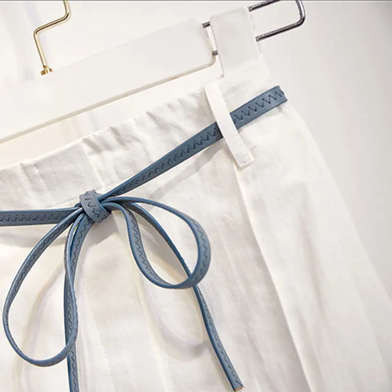 

2021 Summer Women Solid Color Skirts Suits Women Sleeveless Shirt Tops + High Waist Skirts Set Female Fashion Two Piece Set Q437