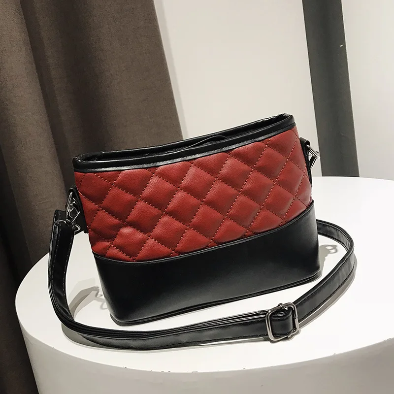 

Women's Bag 2020 Spring New Diamond Embroidery Thread Bucket Bag Women's Bag Chain Shoulder Messenger Bag