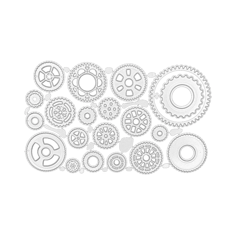 

Gear knife mold metal cutting mold silver craft mold set handmade special gift stamp DIY scrapbook embossed template