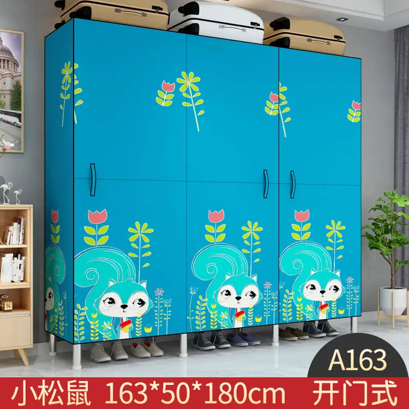 

Cloth Wardrobe Full Steel Frame Large Capacity Simple Rental Housing Steel Tube Bold Reinforcement Double Fabric Home Large