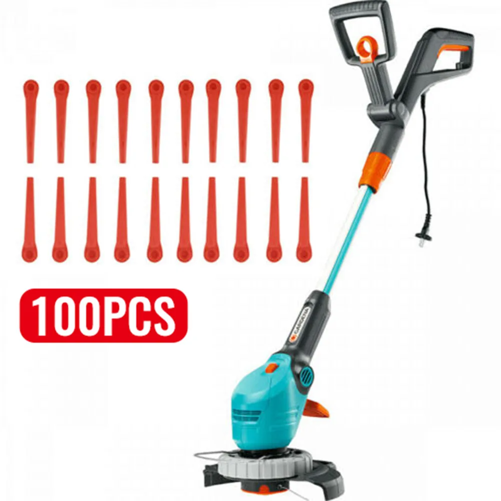 

100Pcs Brushcutter Plastic Blades Grass Trimmer Head For GARDENA RotorCut EasyCut ComfortCut AccuCut Strimmer Lawn Mower