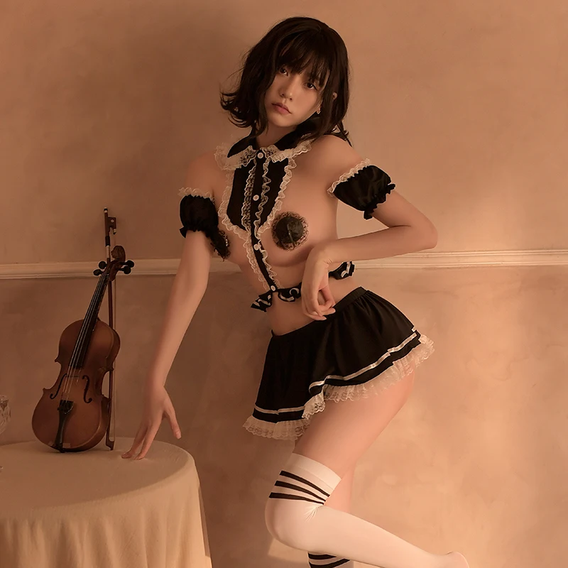 

Комплект эротической униформы для школьниц Jimiko, аниме нижнее белье, сексуальный Школьный костюм для ролевых игр, кружевная сексуальная юбк...