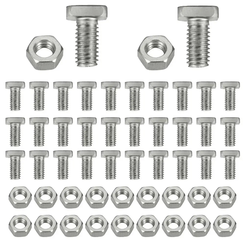 

50 Sets Aluminium Greenhouse Nuts & Bolts Waterproof Standard Size Cropped Head Glasshouse Nuts Bolts Garden Universal Greenhous