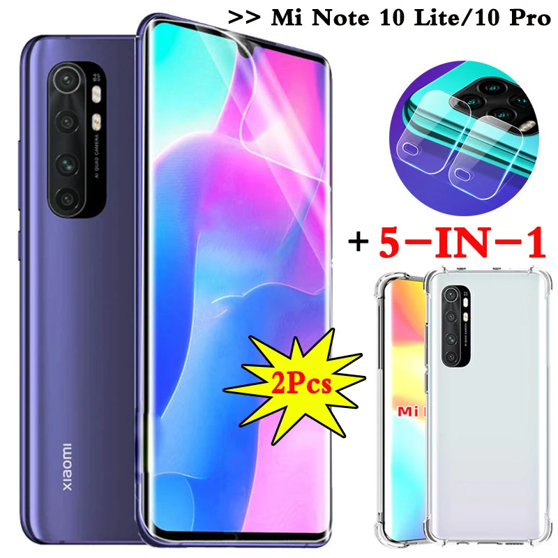 5-в-1 hidrogel &quotгидрогелевая пленка для mi note10 lite&quot xiaomi 10 pro бампер чехол ми ноут лайт