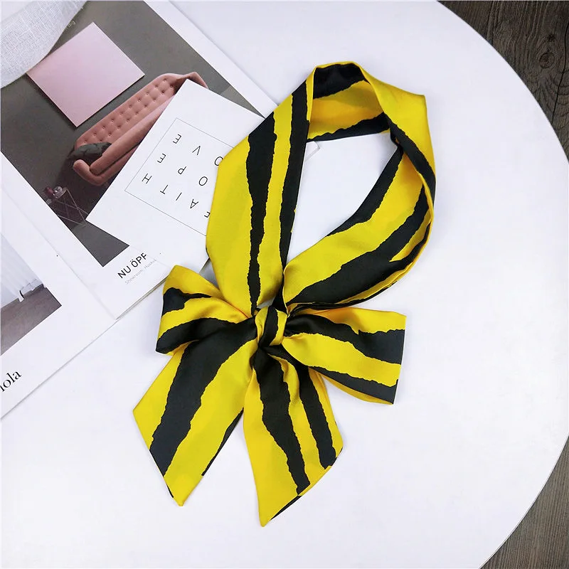 Атласная текстура шелковый шарф стильный шикарный маленький Корейская версия