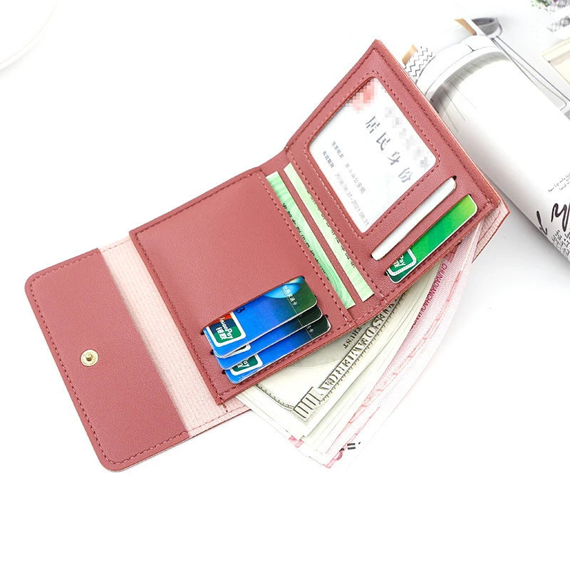 

Fashion small wallet women flower girl coin purse short ladies wallet mini women purse card holders