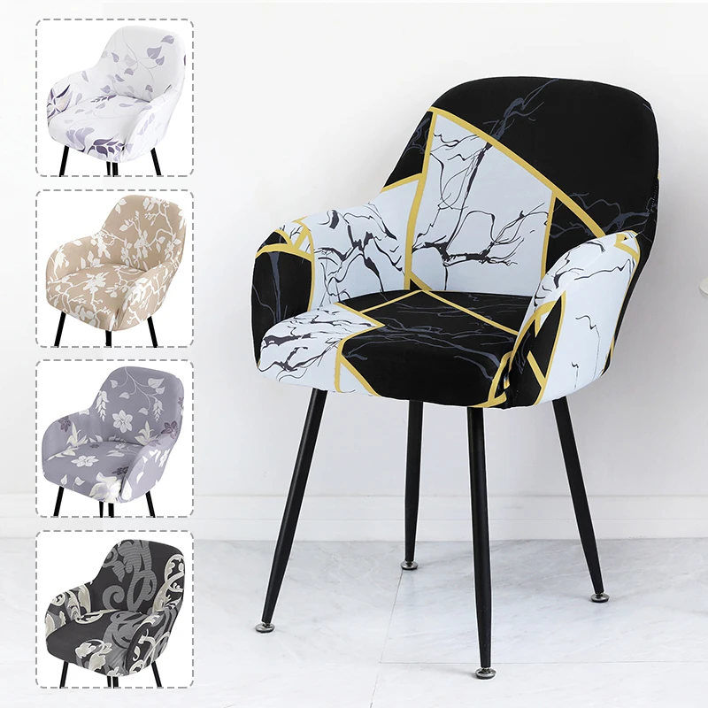 Printed High Arm Chair Cover Stretch Armchair Scandinavian Chair Covers Dining Chairs Cover For Living Room Bar Hotel Home Decor