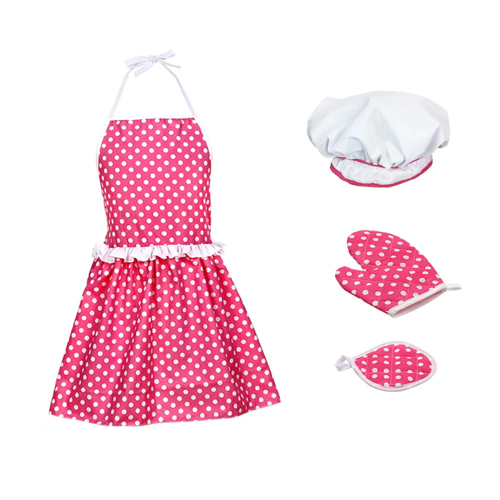 Детские игрушки для ролевых игр набор выпечки розовая шляпа фартук портативный