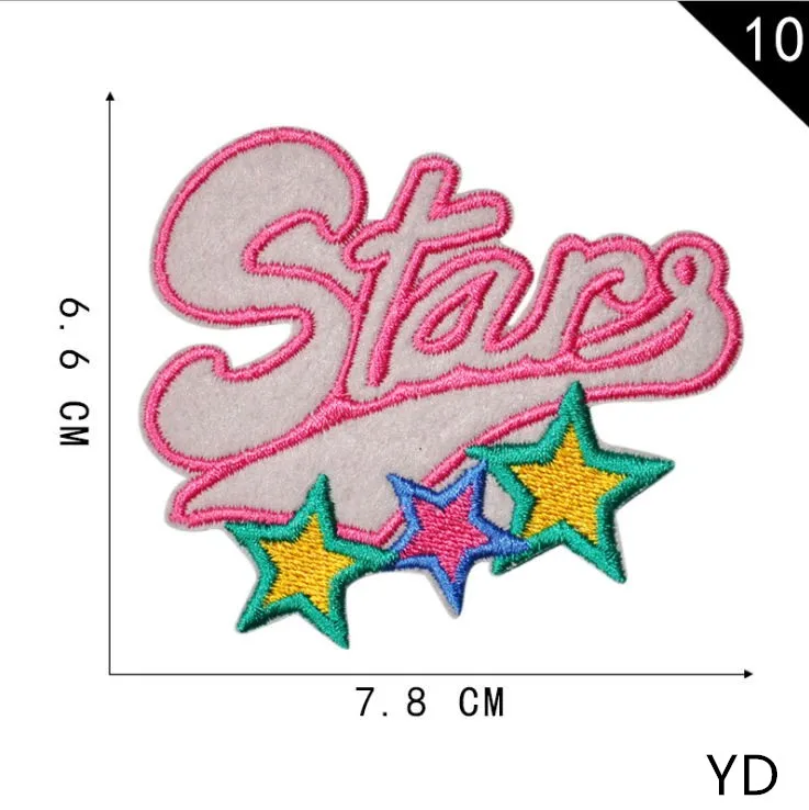 Новое поступление 10 шт. вышитых надписей термоклейкие Мультяшные нашивки значки