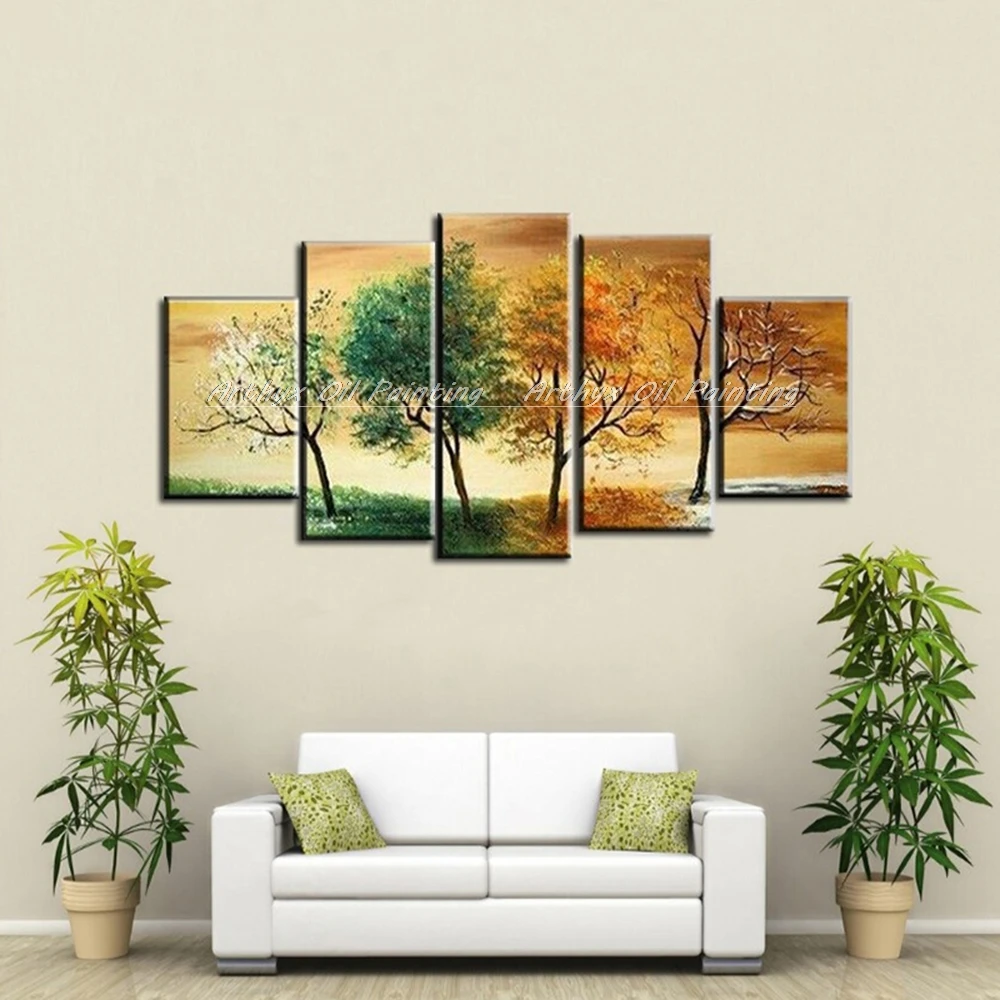 Arthyx ручная роспись дерева масляная живопись на холсте белый зеленый красный