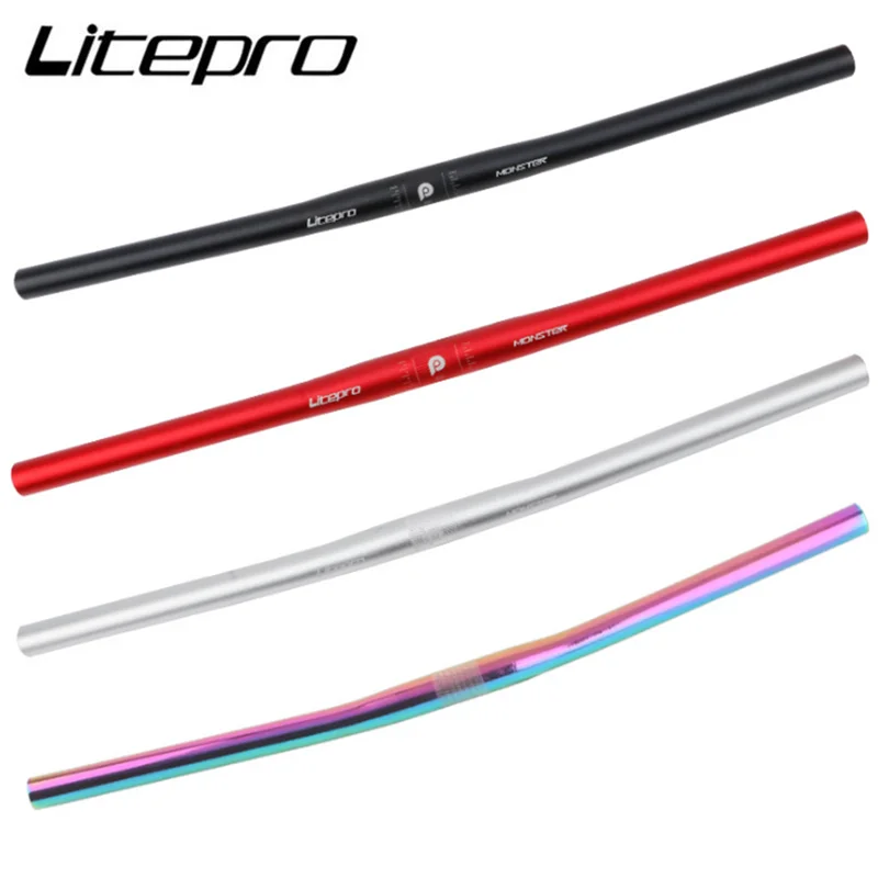 

Litepro folding Bike Monster Horizontal Shaped Handlebar Bicycle Ultra-light Straight Handle Bar 25.4 * 540-580mm handlebar mtb