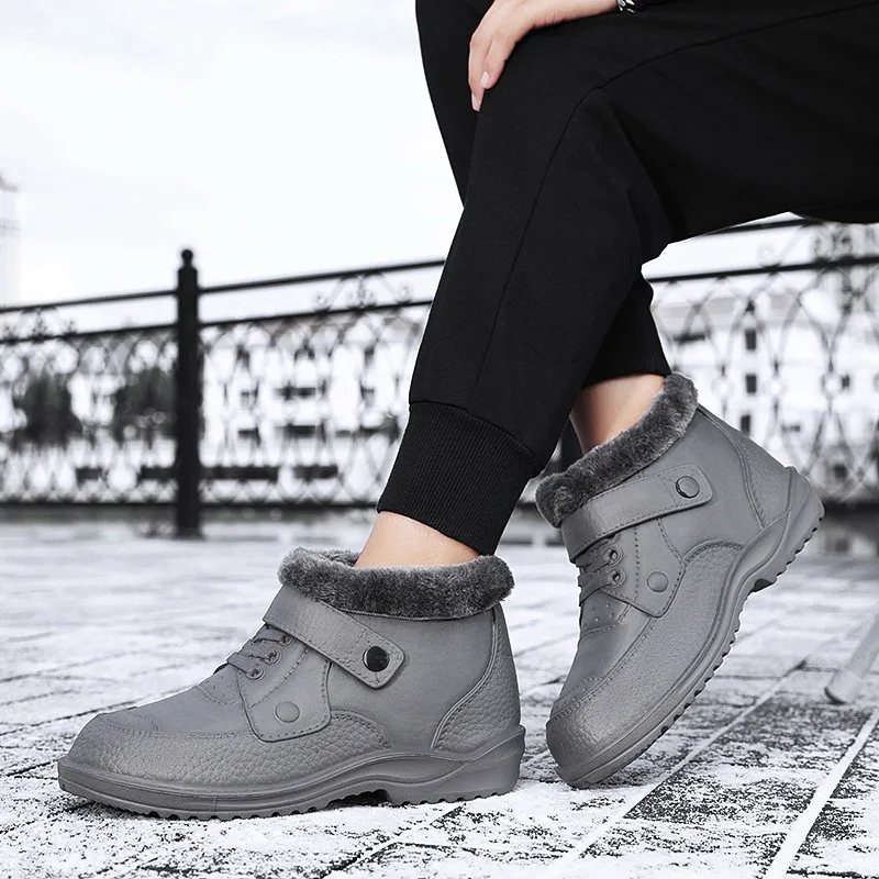 Размера плюс плюшевые теплые мужские Ботинки Зимняя обувь зимние ботинки