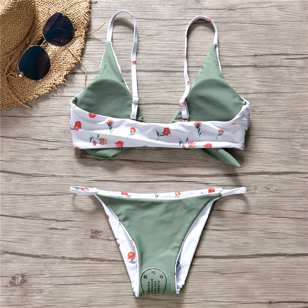 19 лет бикини с сексуальным принтом Двусторонняя одежда грудь кружево деньги