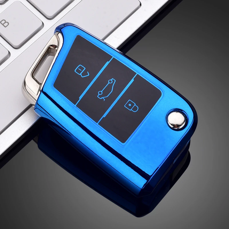 TPU Car Key Cover Case Protection For Volkswagen VW Golf7 mk7 Seat Ibiza Leon FR 2 Altea Aztec Skoda Octavia Accessories | Автомобили и