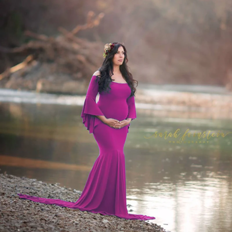 2021 New Maternity Pregnant women Photography Props Dress Pregnancy Mermaid noble royal Romantic clothing set Free shipping | Мать и