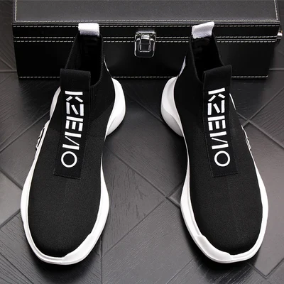 Европейский стиль мужская обувь с рукавами модная повседневная высокого