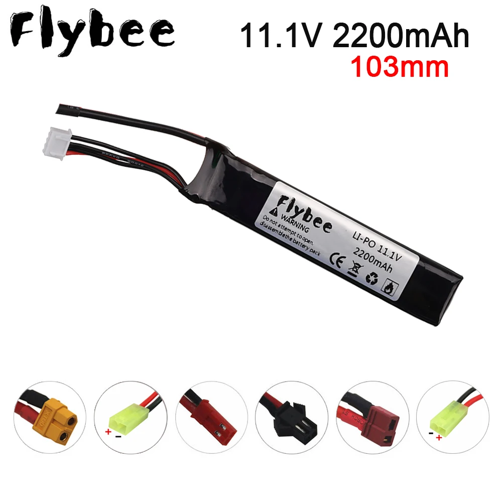 

Аккумулятор для водяного пистолета Lipo 3S 11,1 В 2200 мАч 40C, разъем Tamiya AKKU, мини-воздушный пистолет для страйкбола, детали для радиоуправляемых иг...