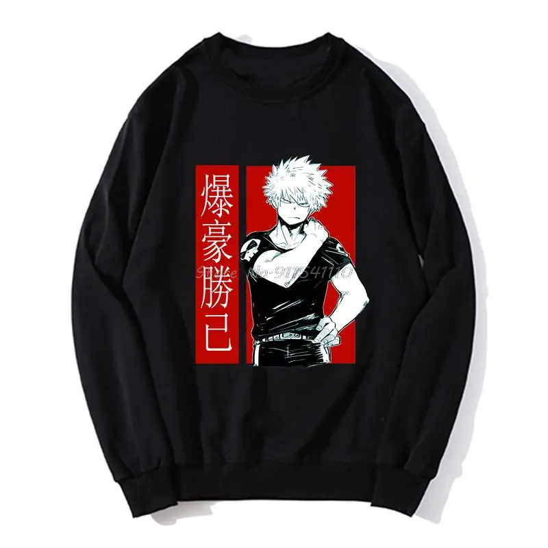 

No Hero Academia Anime My Hero Academia Bakugou Katsuki Hoodie Men Fleece Hoodies Sweater Sweatshirt Streetwear Harajuku