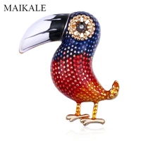 maikale vintage enamel bird brooch pins toucan brooches for women clothes corsage shirt suit kids bag accessories broche gifts