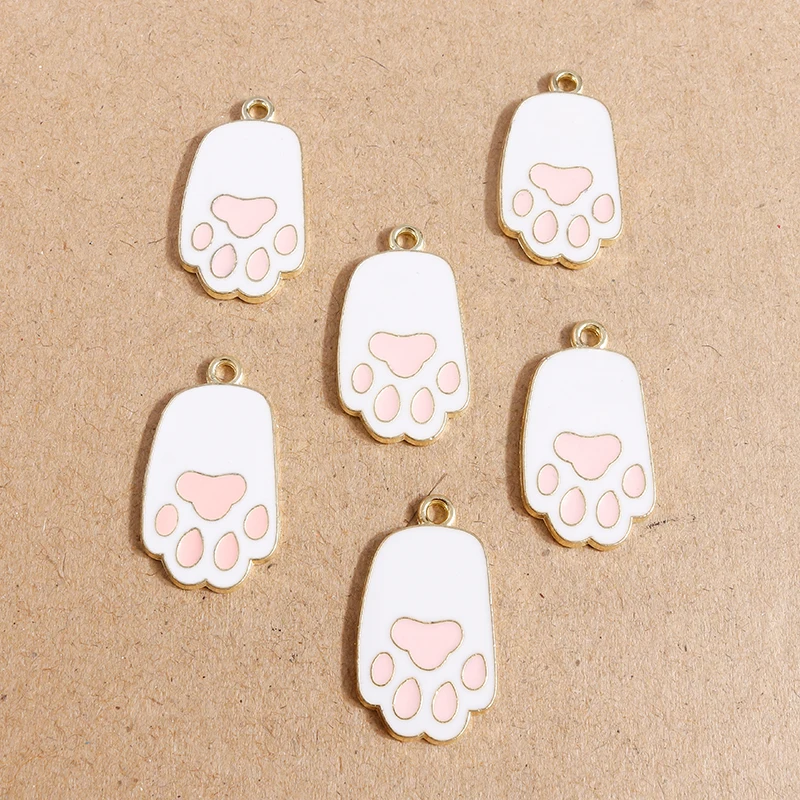 

10pcs 16*28mm Dog Paw Print Charms for Jewelry Making Enamel Footprint Charms Pendants DIY Earrings Necklaces Jewelry Findings