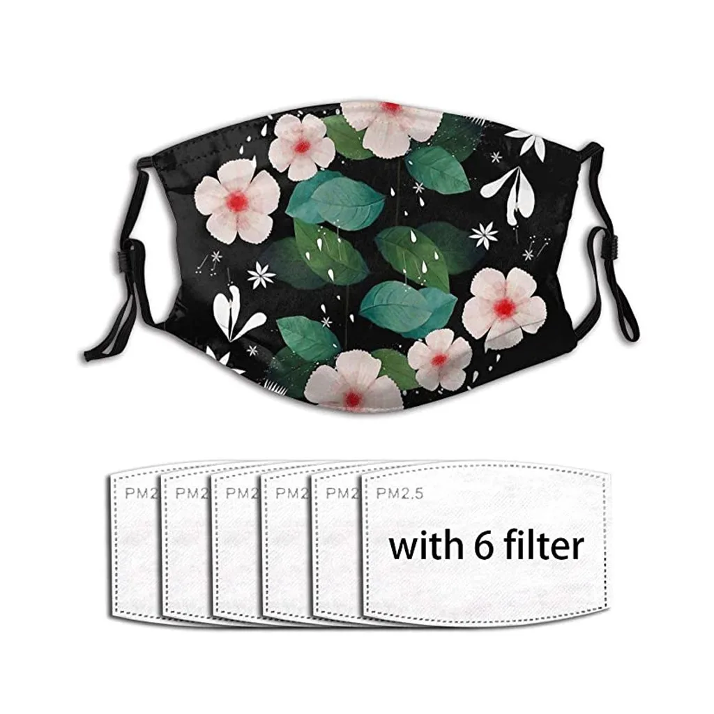 Дышащая Маска для лица PM2.5 с цветочным принтом тканевые защитные маски PM 2 5