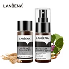 LANBENA быстрая мощная эссенция для роста волос + спрей 2 шт., предотвращающая облысение, укрепляющая против выпадения волос, питает корни, уход за волосами