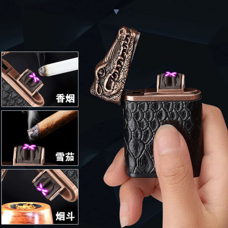 Металлическая перезаряжаемая двойная дуга USB электронные зажигалки