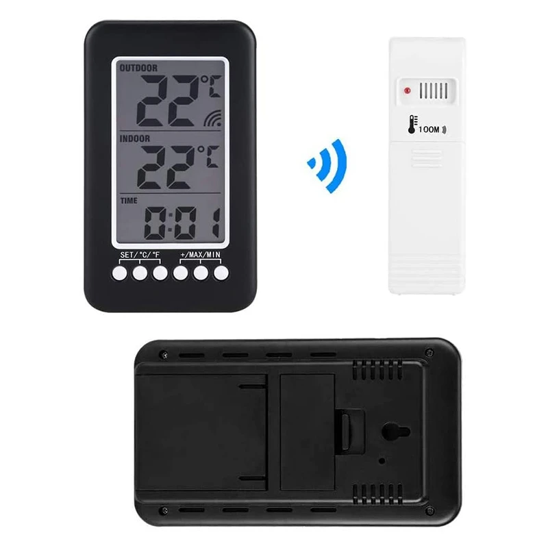 

Indoor Thermometer, Large Digital LCD Thermometer Temperature Gauge Monitor Room Thermometer Meter Wireless Transmitter