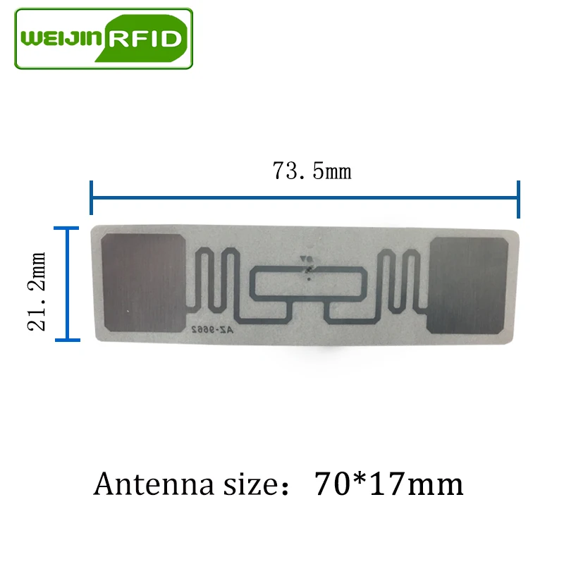 RFID ярлык UHF стикер Alien 9662 EPC6C влажная инкрустация 915mhz868mhz Higgs3 500 шт Бесплатная