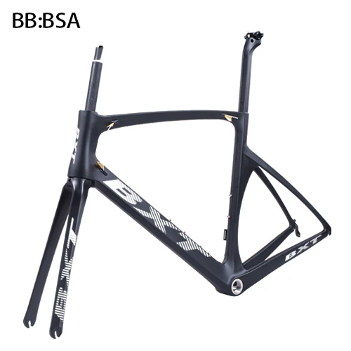 bxt white logo BXT дороги углерода Велосипеды рама углеродного 700c Bicicleta углерода велосипед Рама V-тормоза дорожный велосипед набор Рам 49/52/54/56 см - Цвет: bxt white logo