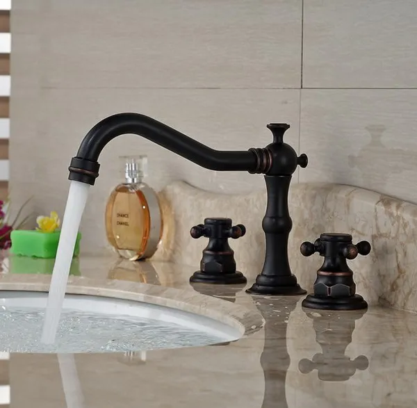 Бронзовый Смеситель для раковины с масляной прокладкой 3 отверстиями двойная