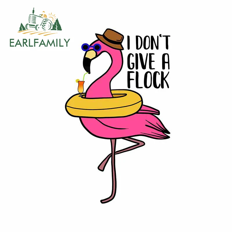 

EARLFAMILY 13 см x 8,1 см для мультяшных автомобильных наклеек с фламинго, водонепроницаемые креативные наклейки, виниловые устойчивые к царапинам ...