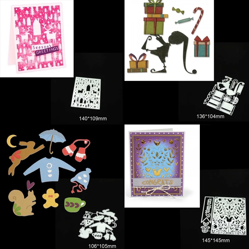 Металлические Вырубные штампы трафарет цветок Рождественский венок рамка для