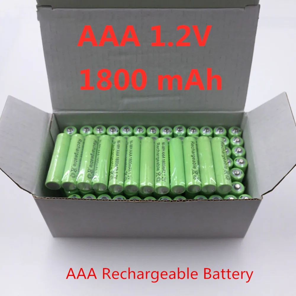 100% AAA 1800 мАч Ni MH 1 2 в перезаряжаемая batera 3A для la cmara jugue|Перезаряжаемые батареи| |
