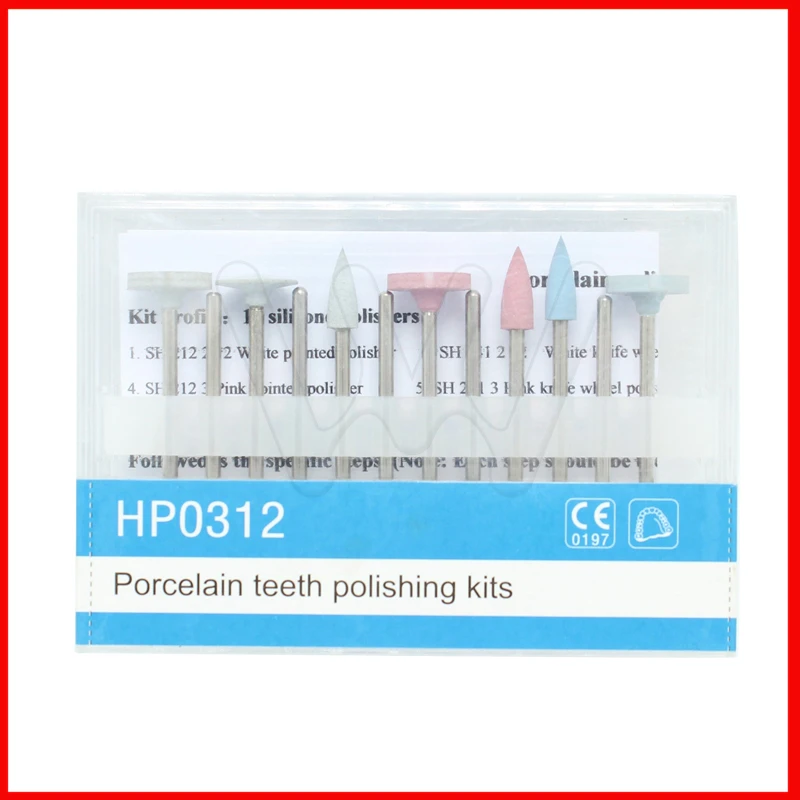 

12Pcs/Set HP0312 Porcelain Teeth Polishing Kit Used for Dental Low-Speed Handpiece Teeth Whitening Oral Hygiene