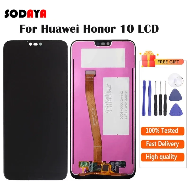 5 84 '' honor 10 экран + сенсорный дигитайзер сборка отпечаток пальца COL L29 Бесплатная