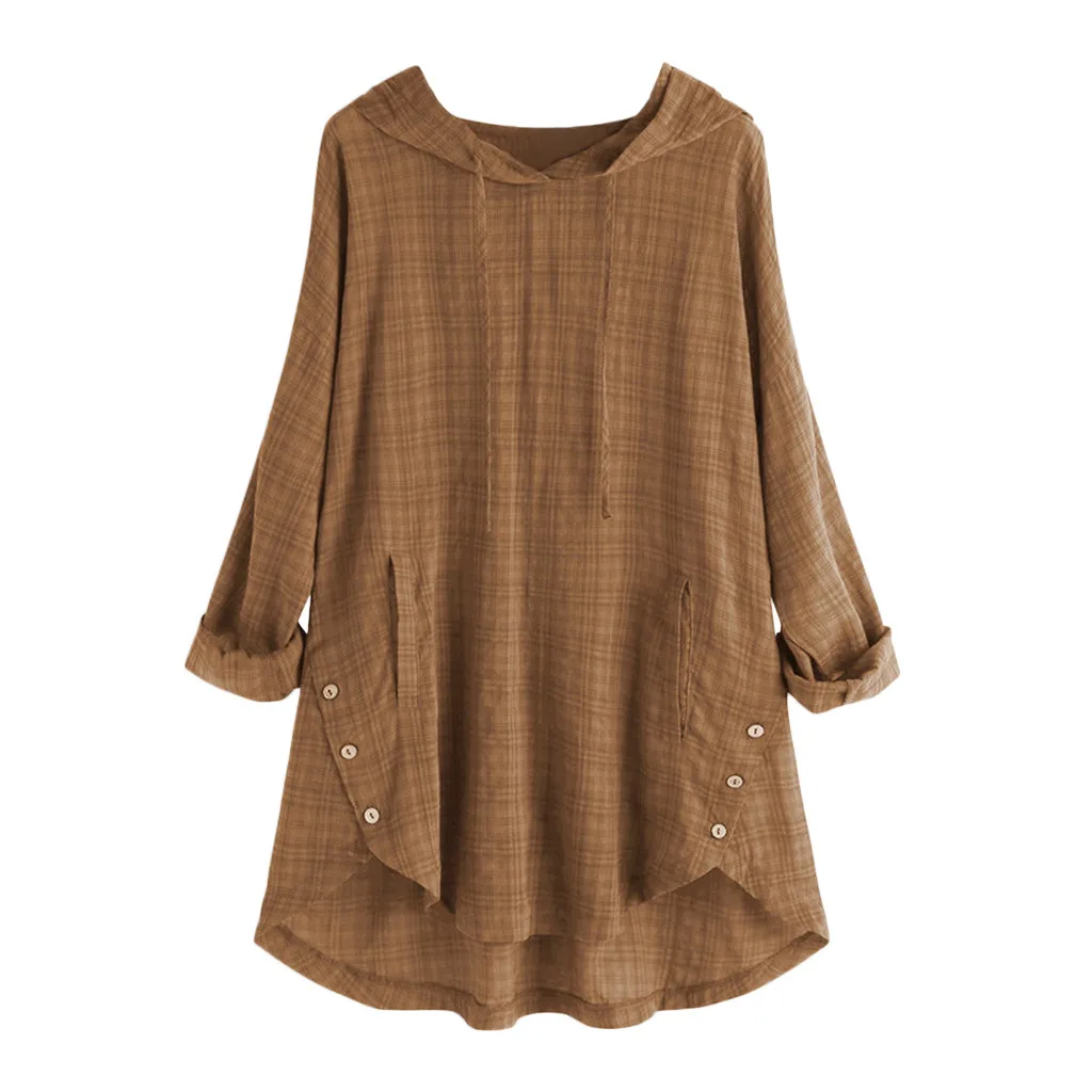 Блузка женская летняя с капюшоном и длинным рукавом повседневная мешковатая