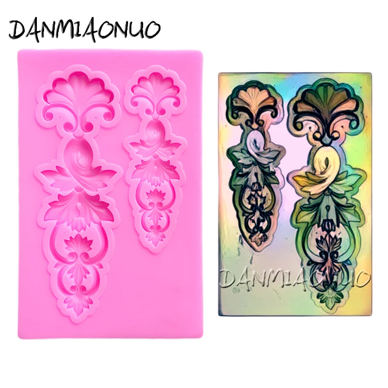 

DANMIAONUO A1054020 Lace Pattern Cake Silicone Chocolate Snap Bar Silicon Mold Fondant Moulds Foremki Silikonowe Do Pieczenia