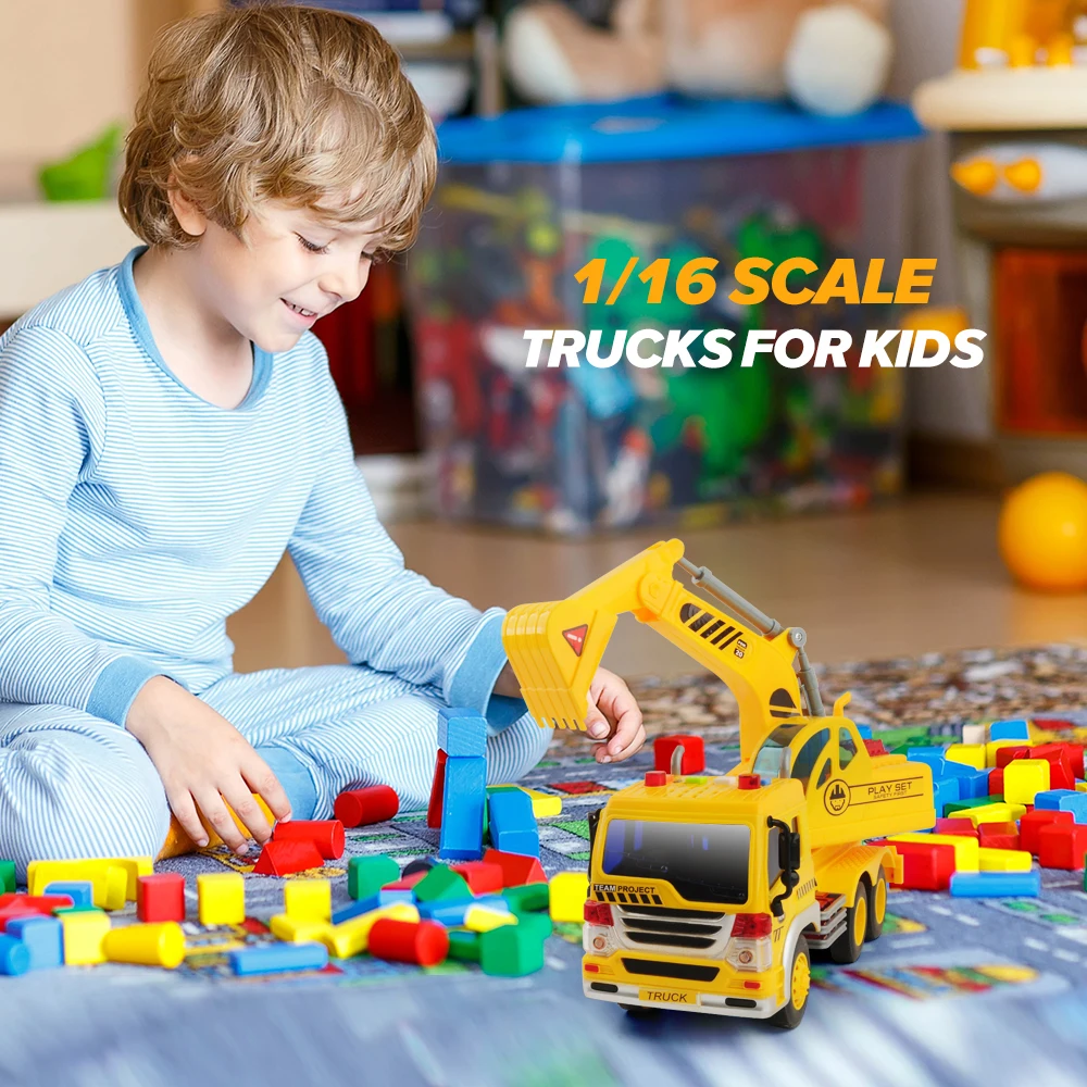 1:16 инерционный автомобиль игрушка модель инженерный экскаватор с музыкой и