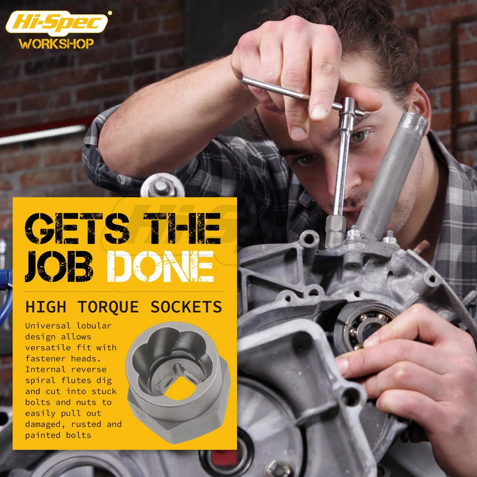 Hi-Spec 14pc Impact Screw Extractor Tool Set Heavy Duty 6.35 -19m Damaged Bolt Nut Remover Socket with Storage Case Box | Инструменты