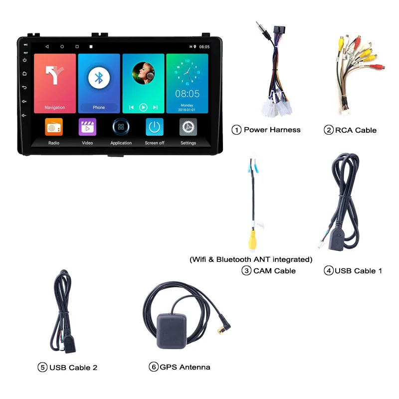 Eastereggs 2 Din Android Car Radio for Toyota Corolla 11 Auris E180 2017 2018 Multimedia Player GPS Navigation Autoradio | Автомобили и